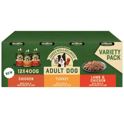 Wellbeloved Adult Turkey, Lamb and Chicken in Loaf Can 12x400g