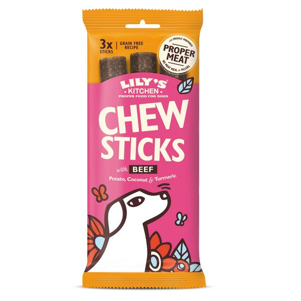 Lilys Kitchen Dog Chew Sticks with Beef 120g