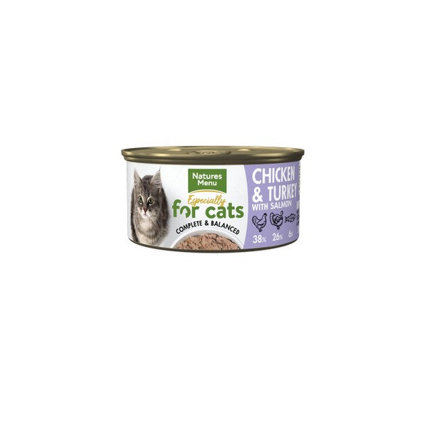 Natures Menu Kitten Chicken and Turkey with Salmon Can 85g