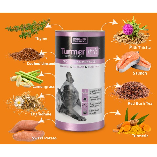 Golden Paste Co. TurmerItch Salmon Slices for Dogs 275g