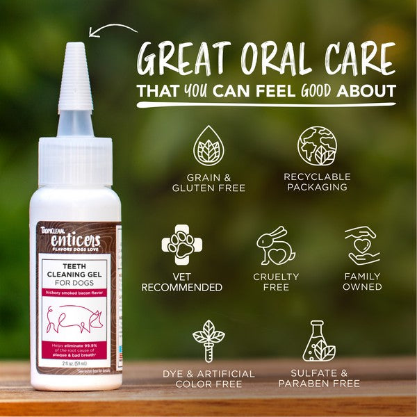 TropiClean Enticers Teeth Cleaning Gel for Dogs Smoked Bacon 59ml