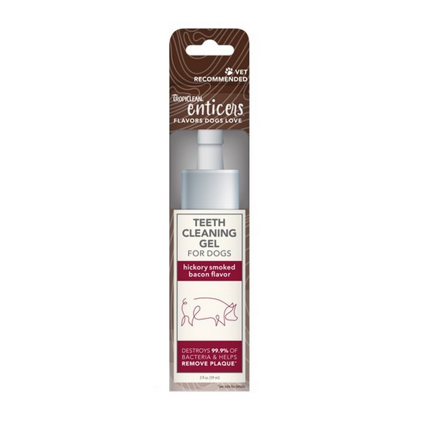 TropiClean Enticers Teeth Cleaning Gel for Dogs Smoked Bacon 59ml