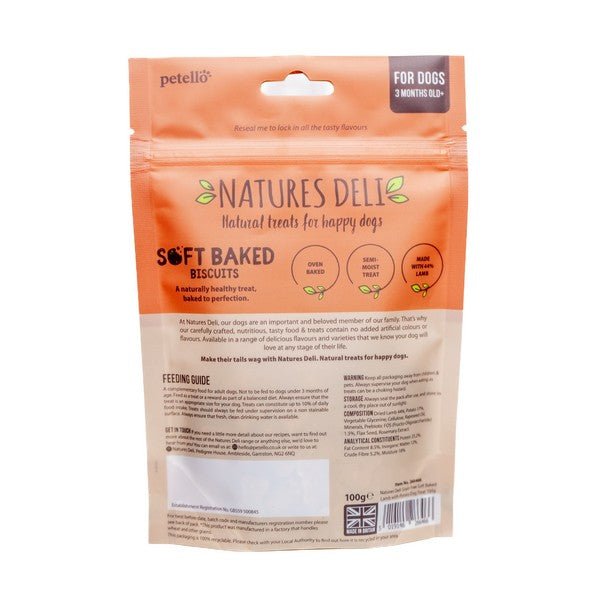 Natures Deli Grain Free Soft Baked Lamb With Potato Dog Treat 100g