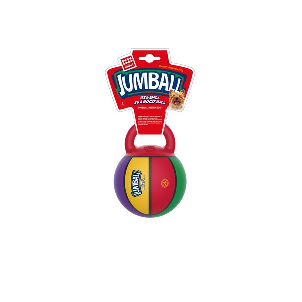 GiGwi Rubber Jumball Basketball With Handle Multi Small