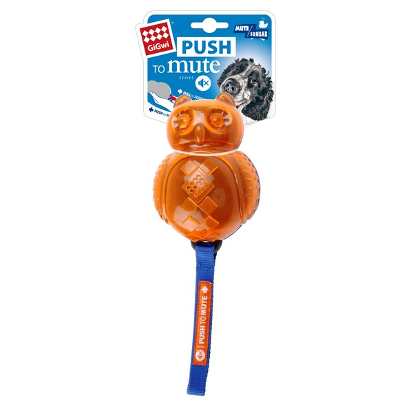 GiGwi Push to Mute Transparent Owl Blue/orange