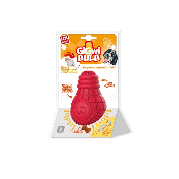 GiGwi Bulb High Quality Chew Toy Red Medium