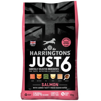 Harringtons Dog Just 6 Dry Salmon 12kg