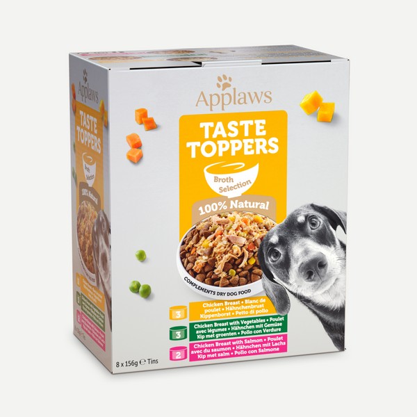 Applaws Taste Toppers Natural Wet Dog Food Broth Selection 8 x 156g Tins