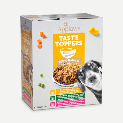 Applaws Taste Toppers Natural Wet Dog Food Broth Selection 8 x 156g Tins