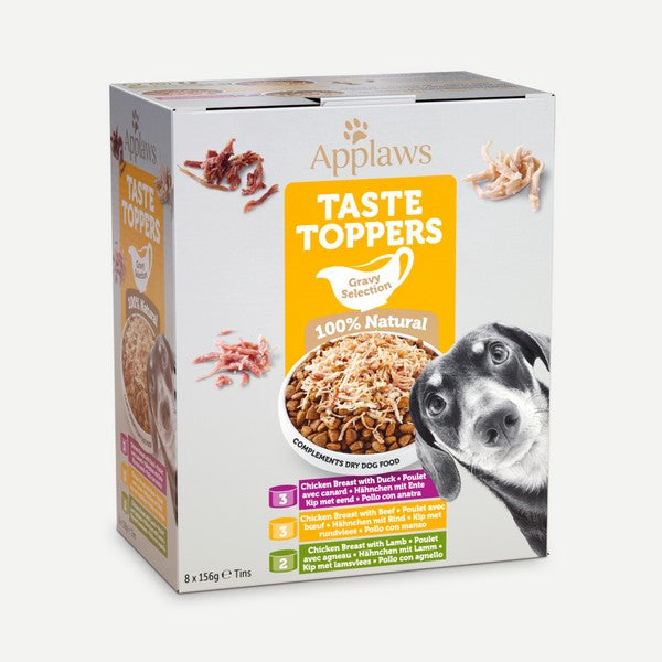 Applaws Taste Toppers Natural Wet Dog Food Gravy Selection 8 x 156g Tins