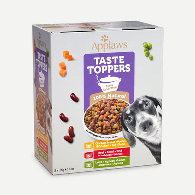 Applaws Taste Toppers Natural Wet Dog Food Stew Selection 8 x 156g Tins