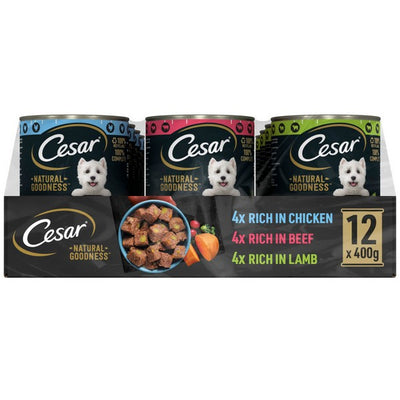 Cesar Natural Goodness Tins Mixed Selection In Loaf 12x400g