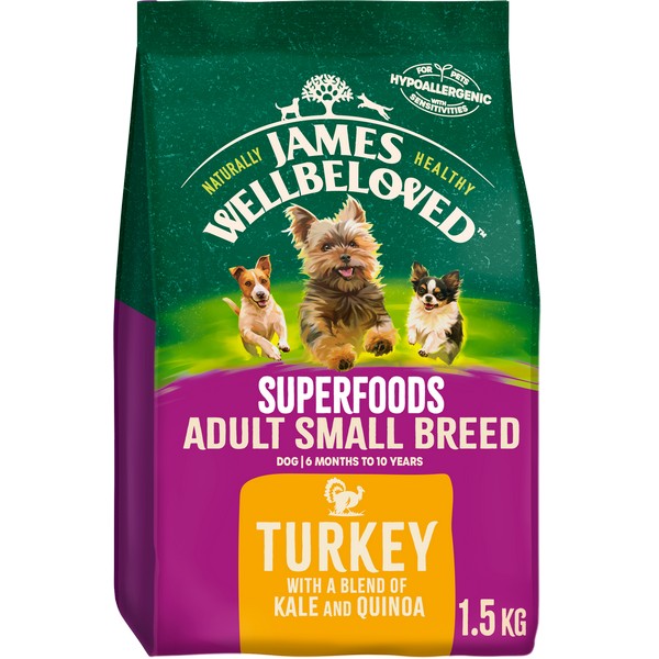 James Wellbeloved Superfood Adult Samll Breed Turkey,Kale and Quinoa 1.5kg