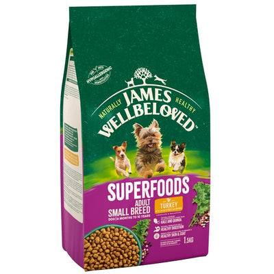 James Wellbeloved Superfood Adult Samll Breed Turkey,Kale and Quinoa 1.5kg