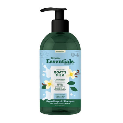 TropiClean Essentials Goats Milk Shampoo for Dogs Puppies and Cats 473ml