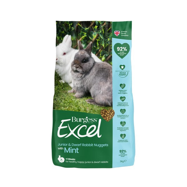 Burgess Excel Junior Dwarf Rabbit Nuggets with Mint