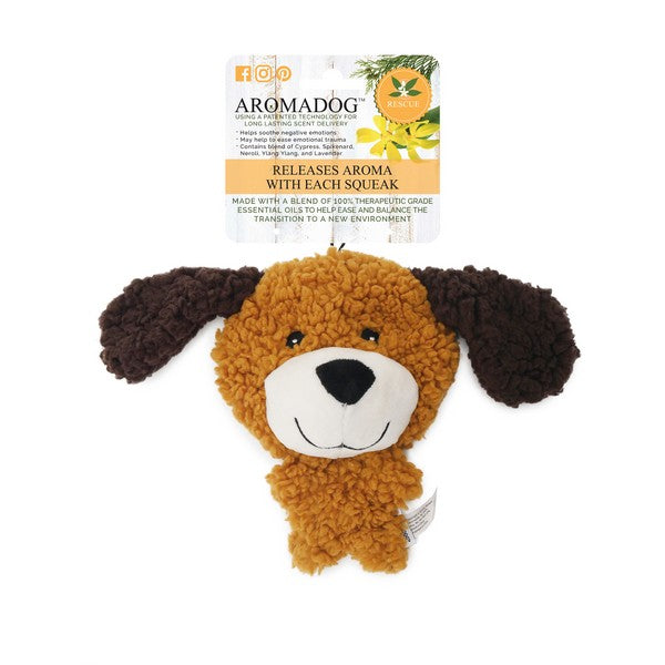 Aromadog Rescue Big Head Stuffingless Flattie Dog  Toy with Lavendar  Essential Oils