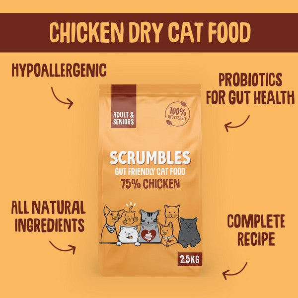 Scrumbles Dry Cat Food Adult - Multiple Flavours