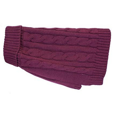 Happy Pet Charlton Cable Knit Deep Berry Sml