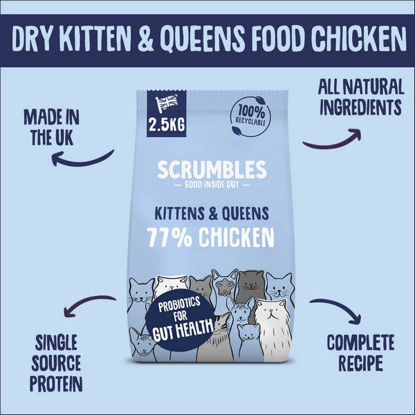 Scrumbles Dry Cat Food Kitten Chicken