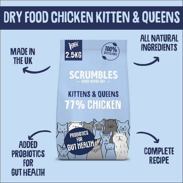 Scrumbles Dry Cat Food Kitten Chicken