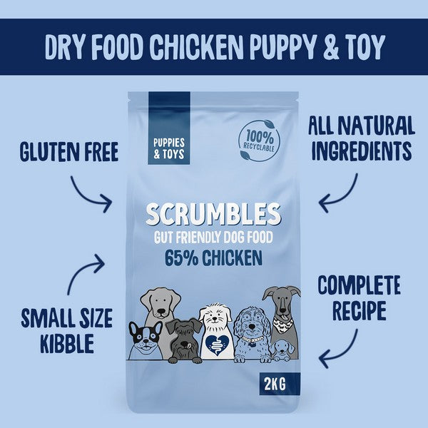 Scrumbles Dry Dog Food Puppy Chicken 2kg