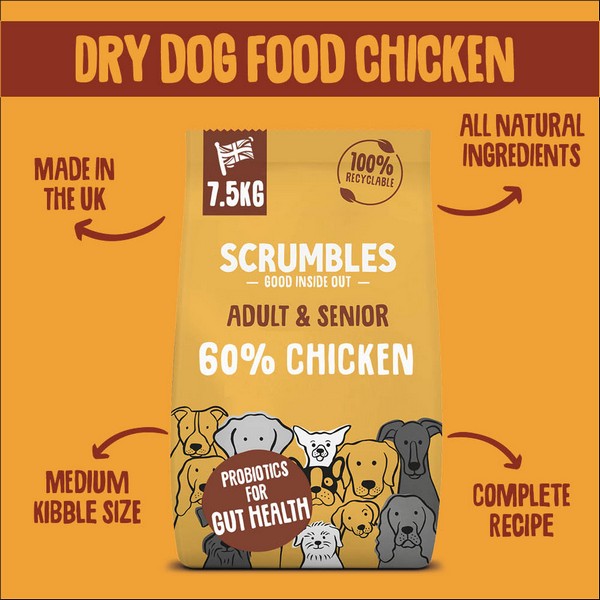 Scrumbles Dry Dog Food Adult Chicken 7.5kg