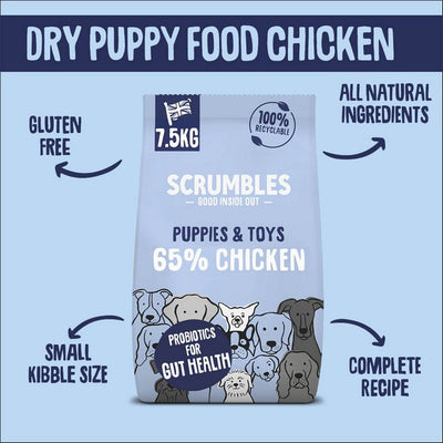 Scrumbles Dry Dog Food Puppy Chicken 7.5kg