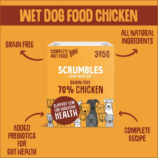 Scrumbles Wet Dog Food Chicken 395g