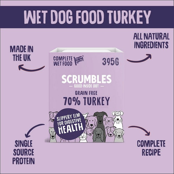 Scrumbles Wet Dog Food Turkey 395g