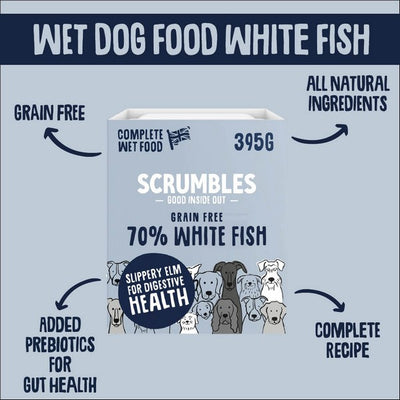 Scrumbles Wet Dog Food White Fish 395g