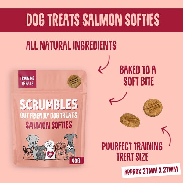 Scrumbles Dog Treats Softies Salmon Training Treats 90g