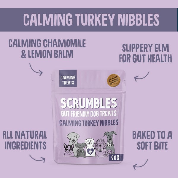 Scrumbles Dog Treats Nibbles Turkey Calming Treats 100g