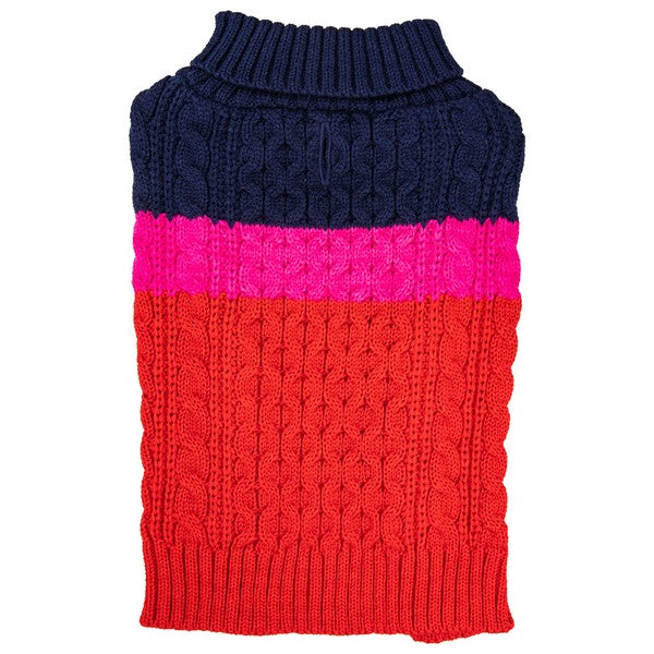 Sotnos Colour Block Red & Pink Sweater Large