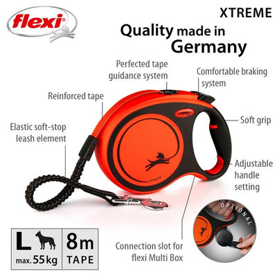 Flexi Xtreme Tape 8m and 5m in Orange - Various Sizes Available