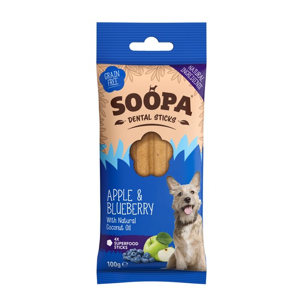 Soopa Apple & Blueberry Dental Sticks 100g