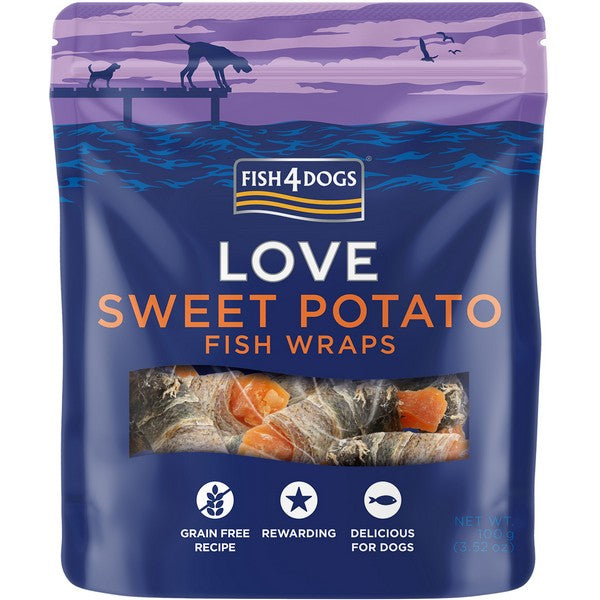 Fish4Dogs Love Sweet Potato Fish Wraps 100g