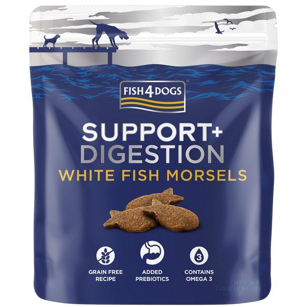 Fish4Dogs Support+ Digestion White Fish Morsels 225g