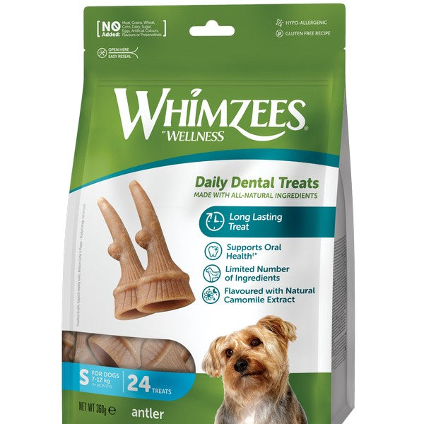 Whimzees Antler Small Treat Pack 24 pack