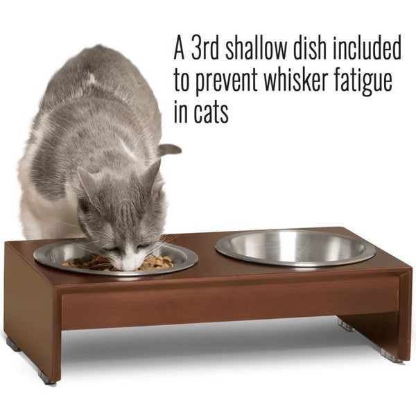 PetFusion Raised Feeder in Bamboo 4 Inch Short Brown