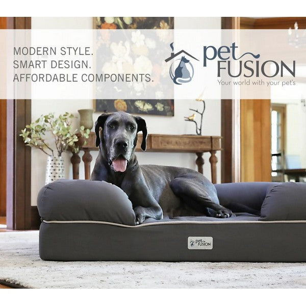 PetFusion Ultimate Solid Waterproof Memory Foam Dog Bed for Medium and Large Dogs (36 x 28 x 9 inches)