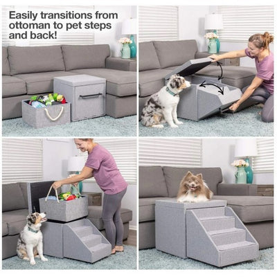 PetFusion Ottoman and Stairs With Storage Tote