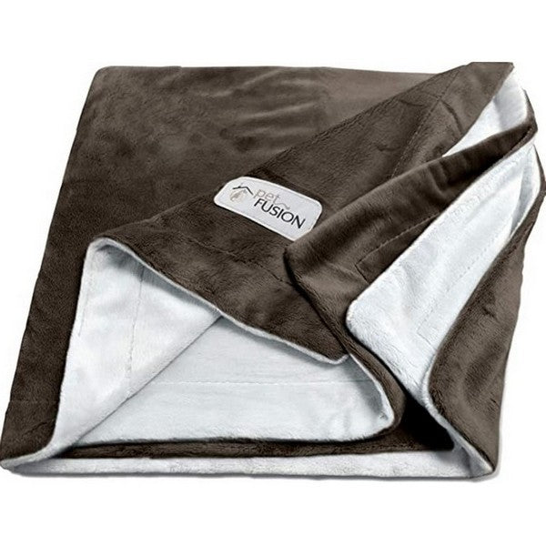 PetFusion Microplush Pet Blanket Medium 44x34 Inch Brown