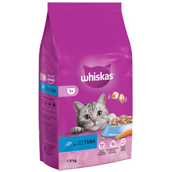 Whiskas 1+ Complete Dry Cat Food - Multiple Flavours