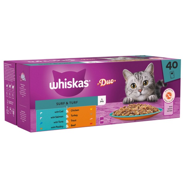 WHISKAS 1+ Cat Pouches in Jelly - Multiple Flavours