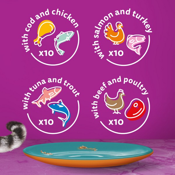 WHISKAS 1+ Cat Pouches in Jelly - Multiple Flavours