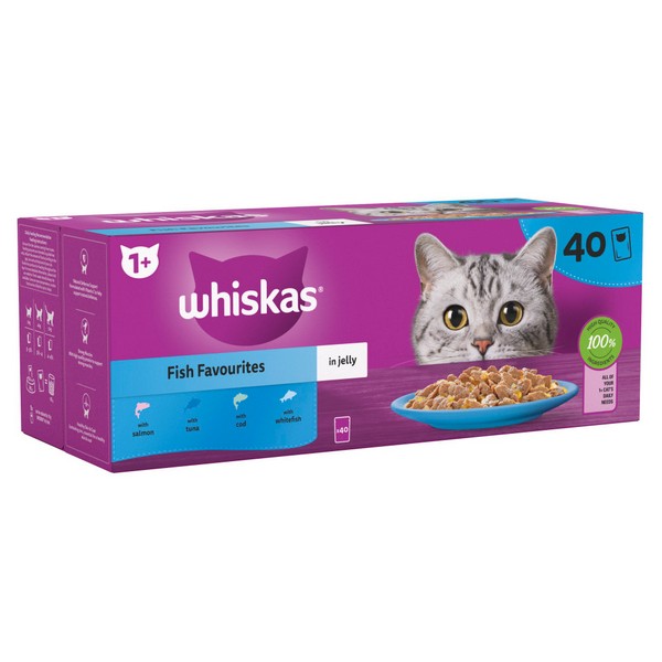 WHISKAS 1+ Cat Pouches in Jelly - Multiple Flavours