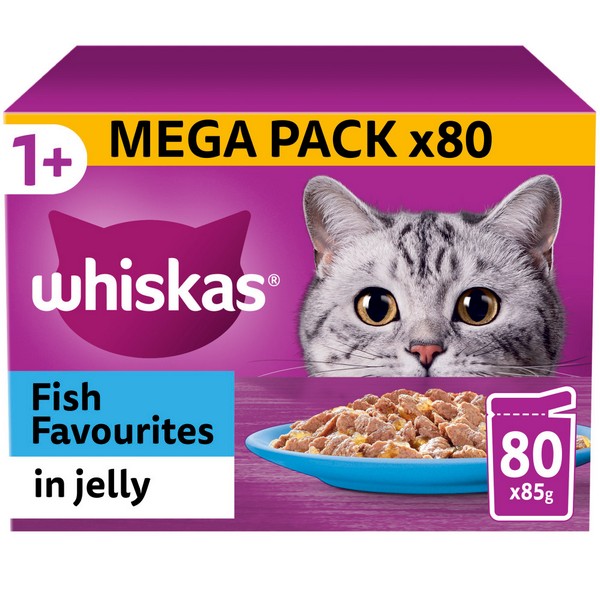 WHISKAS 1+ Cat Pouches in Jelly - Multiple Flavours