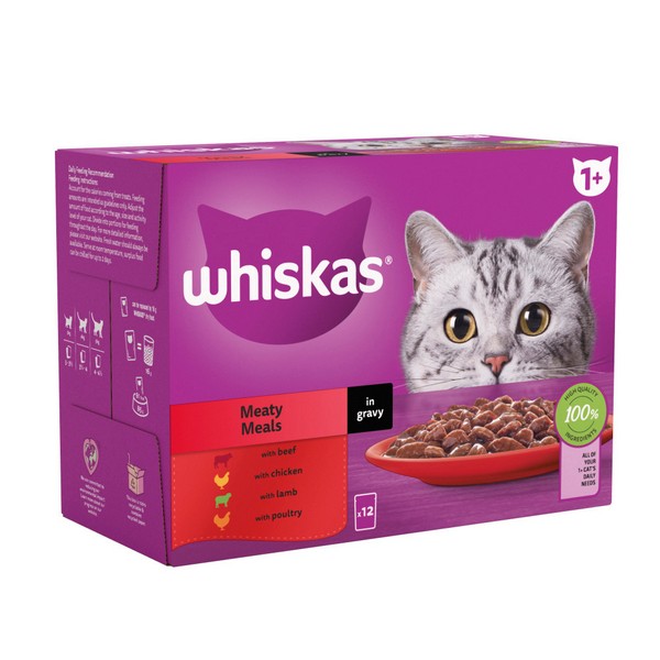 WHISKAS 1+ Cat Pouches in Gravy