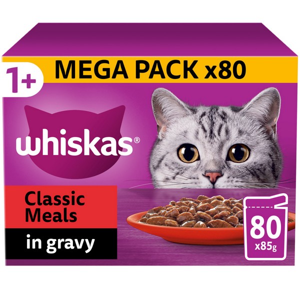 WHISKAS 1+ Cat Pouches in Gravy